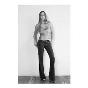 🕜 Bishop of Seventh | Low Rise Bootcut Flare | Raw Denim Dark Wash | 24